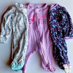 3 footed sleep and play outfits and long sleeve bodysuit